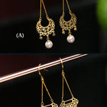 Oriental Design Akoya Pearl Earrings - 18K Yellow Gold Etsy