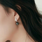 10-11mm Natural Tahitian Peacock Green Pearl Earrings, 18K White Gold Earrings, Black Pearl Earrings Etsy