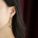Tahitian Pearl  Diamond Drop Earrings - 18K Yellow Gold Etsy