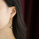Tahitian Pearl  Diamond Drop Earrings - 18K Yellow Gold Etsy