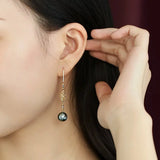 Tahitian Pearl  Diamond Drop Earrings - 18K Yellow Gold Etsy