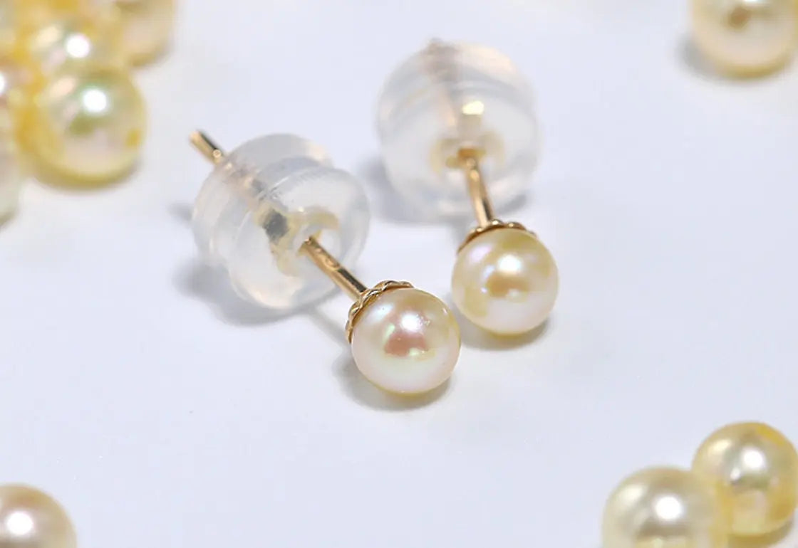 Natural Akoya Golden Pearl Drop Earrings, 18k Solid Yellow Gold Handmade Drop Earrings, Anniversary Gift Idea, Gift for Her Etsy