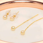 Natural Akoya Golden Pearl Drop Earrings, 18k Solid Yellow Gold Handmade Drop Earrings, Anniversary Gift Idea, Gift for Her Etsy