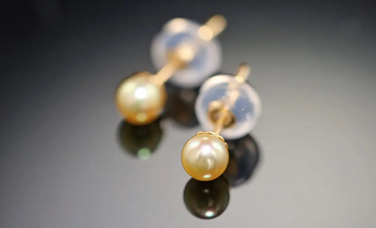 Natural Akoya Golden Pearl Drop Earrings, 18k Solid Yellow Gold Handmade Drop Earrings, Anniversary Gift Idea, Gift for Her Etsy