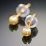 Natural Akoya Golden Pearl Drop Earrings, 18k Solid Yellow Gold Handmade Drop Earrings, Anniversary Gift Idea, Gift for Her Etsy