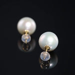 12mm High Luster Golden Pearl Studs - 18K Yellow Gold Etsy