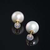 12mm High Luster Golden Pearl Studs - 18K Yellow Gold Etsy