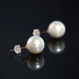 12mm High Luster Golden Pearl Studs - 18K Yellow Gold Etsy