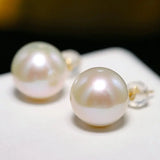 12mm High Luster Golden Pearl Studs - 18K Yellow Gold Etsy