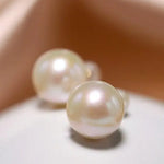 12mm High Luster Golden Pearl Studs - 18K Yellow Gold Etsy