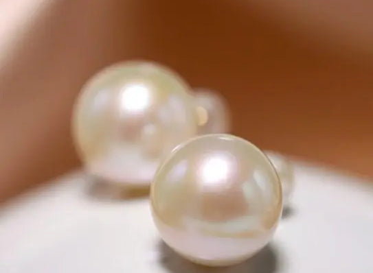12mm High Luster Golden Pearl Studs - 18K Yellow Gold Etsy
