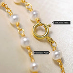 5mm Natural High Luster Pearls Necklace, 14K Gold Filled White Pearl Long Knitwear Necklace, Anniversary Gift Idea, Two Layer Necklace Etsy