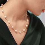 AAA+ Natural Akoya Pearl 9-9.5mm Necklace - 18K Yellow Gold Etsy