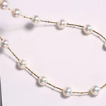 AAA+ Natural Akoya Pearl 9-9.5mm Necklace - 18K Yellow Gold Etsy