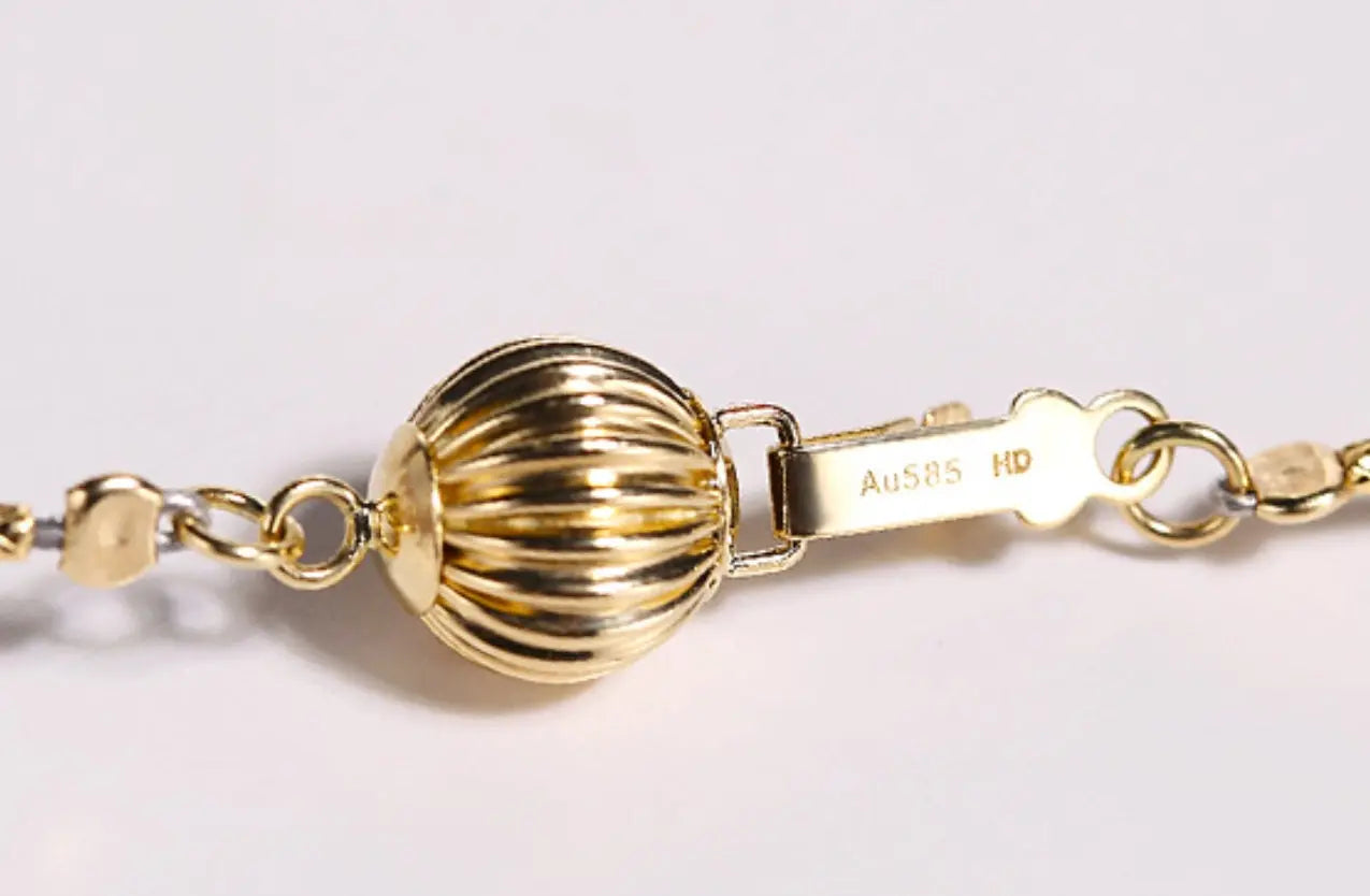 AAA+ Natural Akoya Pearl 9-9.5mm Necklace - 18K Yellow Gold Etsy