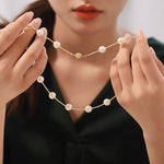 AAA+ Natural Akoya Pearl 9-9.5mm Necklace - 18K Yellow Gold Etsy