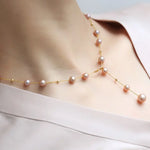 18K Yellow Gold Choker - 6mm Natural Nude Purple Pearl Y-Necklace Etsy