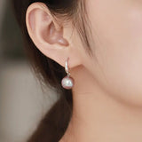 5A+ High Luster 10mm White Purple Pearl Earrings, 18K Solid White Gold Handmade Earrings, Anniversary Gift Idea, Edison Pearl Earrings Etsy