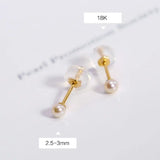 Natural Akoya Baby Champagne Pearl Earrings, 18k Solid Yellow Gold Handmade Stud Earrings, Anniversary Gift Idea, Gift for Her Etsy