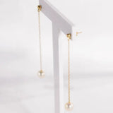7-9mm High Luster White Beaded Pearl Earrings - 14K Yellow Gold Filled Etsy