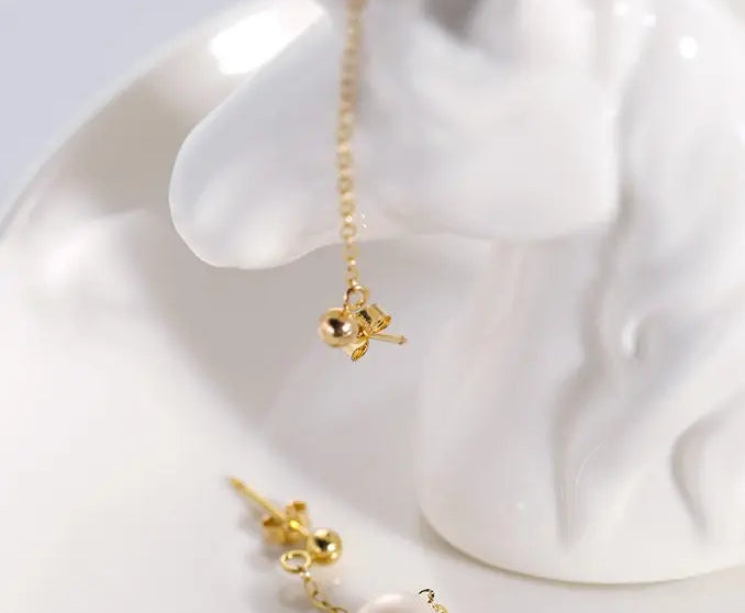 7-9mm High Luster White Beaded Pearl Earrings - 14K Yellow Gold Filled Etsy