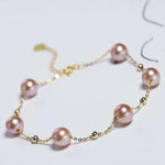 Purple Pearl Stands Bracelets - 18K Yellow Gold Etsy