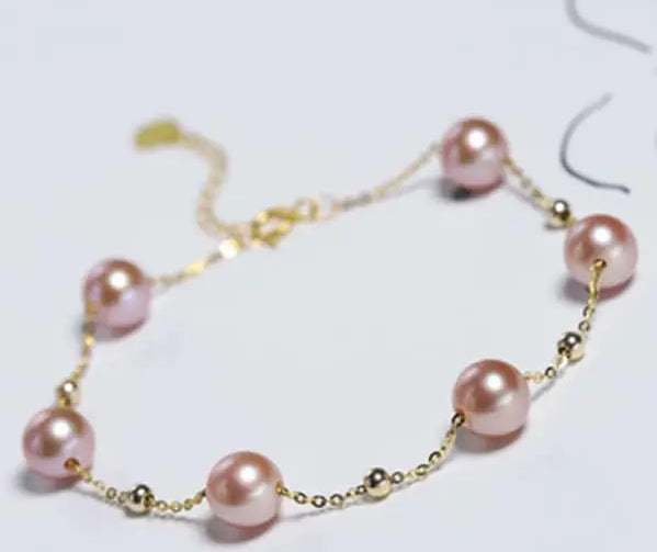 Purple Pearl Stands Bracelets - 18K Yellow Gold Etsy