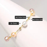 18k Yellow Gold Natural Colorful High Luster Pearl, Beaded Pearl Handmade Bracelets, Rose Pink Pearl Bracelets, Anniversary Gift Idea Etsy