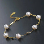 Purple Pearl Stands Bracelets - 18K Yellow Gold Etsy