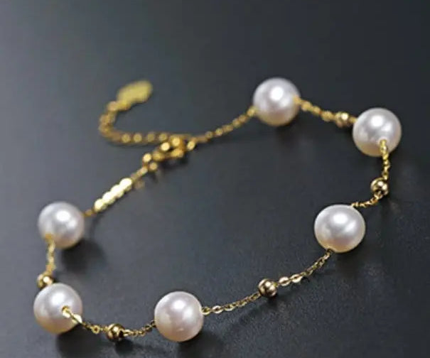Purple Pearl Stands Bracelets - 18K Yellow Gold Etsy