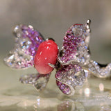 3.50Carat Queen Conch Pearl & Pink Sapphire Pendant 18k Solid White Gold Pendant, Pearls Strombus Gigas Queen Conch Pearl Engagement Pendant Etsy