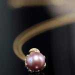 12mm High Luster Purple Rose Tone Pearl Necklace, 18k Gold Plated Vermeil Handmade Carved Necklace, Anniversary Gift Idea, Gift for Her Etsy