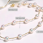 AAA+ Natural Akoya Pearl 9-9.5mm Necklace - 18K Yellow Gold Etsy