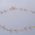 18K Yellow Gold Choker - 6mm Natural Nude Purple Pearl Y-Necklace Etsy
