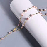 18K Yellow Gold & High Luster 6mm Natural Nude Purple Pearl Chocker Handmade 18K Yellow Gold Y-Necklace, Vanilla Pearl Necklace, Gift Idea Etsy
