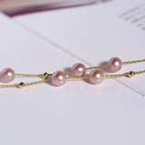 18K Yellow Gold Choker - 6mm Natural Nude Purple Pearl Y-Necklace Etsy
