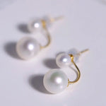 5A+ Natural High Luster White Pearl Earrings, 18K Solid Yellow Gold Earrings, Anniversary Gift Idea, Edison Pearl Earrings Etsy