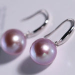 5A+ High Luster 10mm White Purple Pearl Earrings, 18K Solid Yellow Gold Handmade Earrings, Anniversary Gift Idea, Edison Pearl Earrings Etsy