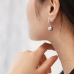 5A+ High Luster 10mm White Purple Pearl Earrings, 18K Solid White Gold Handmade Earrings, Anniversary Gift Idea, Edison Pearl Earrings Etsy