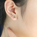 Natural Akoya Baby Champagne Pearl Earrings, 18k Solid Yellow Gold Handmade Stud Earrings, Anniversary Gift Idea, Gift for Her Etsy