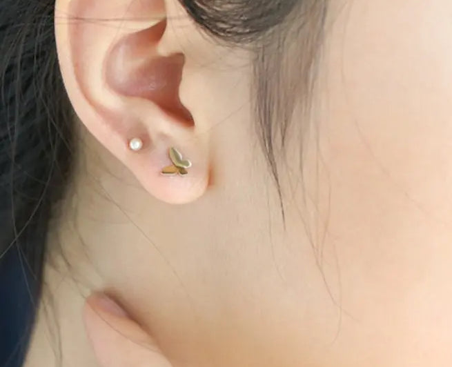 Natural Akoya Baby Champagne Pearl Earrings, 18k Solid Yellow Gold Handmade Stud Earrings, Anniversary Gift Idea, Gift for Her Etsy