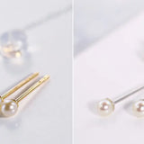 Natural Akoya Baby Champagne Pearl Earrings, 18k Solid Yellow Gold Handmade Stud Earrings, Anniversary Gift Idea, Gift for Her Etsy