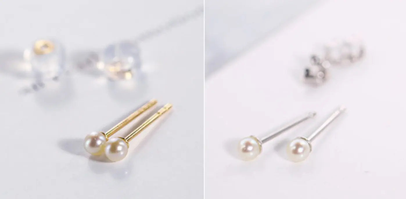 Natural Akoya Baby Champagne Pearl Earrings, 18k Solid Yellow Gold Handmade Stud Earrings, Anniversary Gift Idea, Gift for Her Etsy