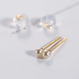 Natural Akoya Baby Champagne Pearl Earrings, 18k Solid Yellow Gold Handmade Stud Earrings, Anniversary Gift Idea, Gift for Her Etsy