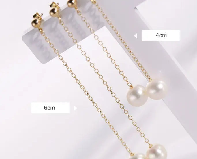 7-9mm High Luster White Beaded Pearl Earrings - 14K Yellow Gold Filled Etsy