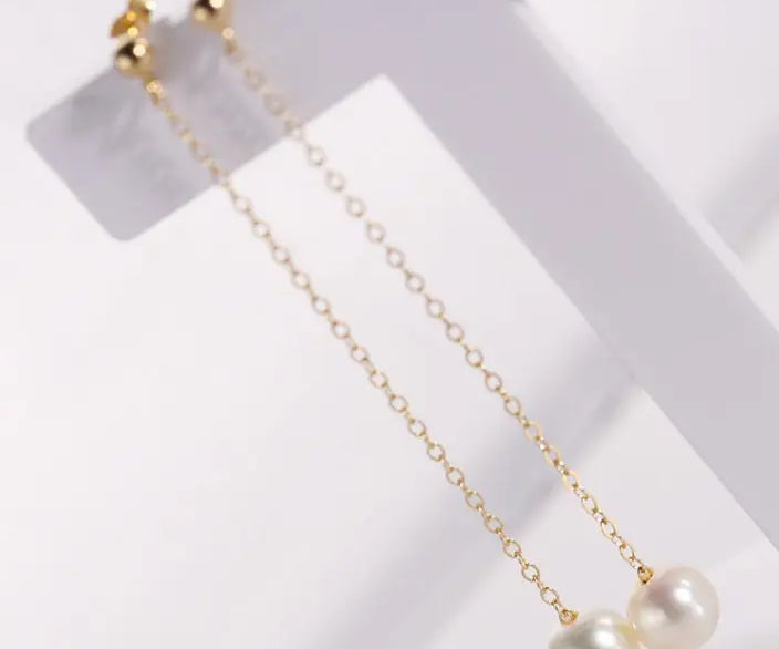 7-9mm High Luster White Beaded Pearl Earrings - 14K Yellow Gold Filled Etsy