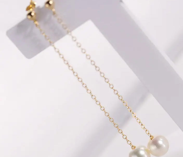 7-9mm High Luster White Beaded Pearl Earrings - 14K Yellow Gold Filled Etsy