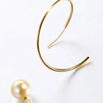 8mm Natural Akoya Golden Pearl Circle Earrings, 18K Solid Yellow Gold Akoya Pearl Handmade Earrings, Anniversary Gift Idea, Gift for Her Etsy