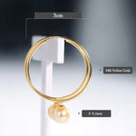 8mm Natural Akoya Golden Pearl Circle Earrings, 18K Solid Yellow Gold Akoya Pearl Handmade Earrings, Anniversary Gift Idea, Gift for Her Etsy