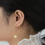 8mm Natural Akoya Golden Pearl Circle Earrings, 18K Solid Yellow Gold Akoya Pearl Handmade Earrings, Anniversary Gift Idea, Gift for Her Etsy